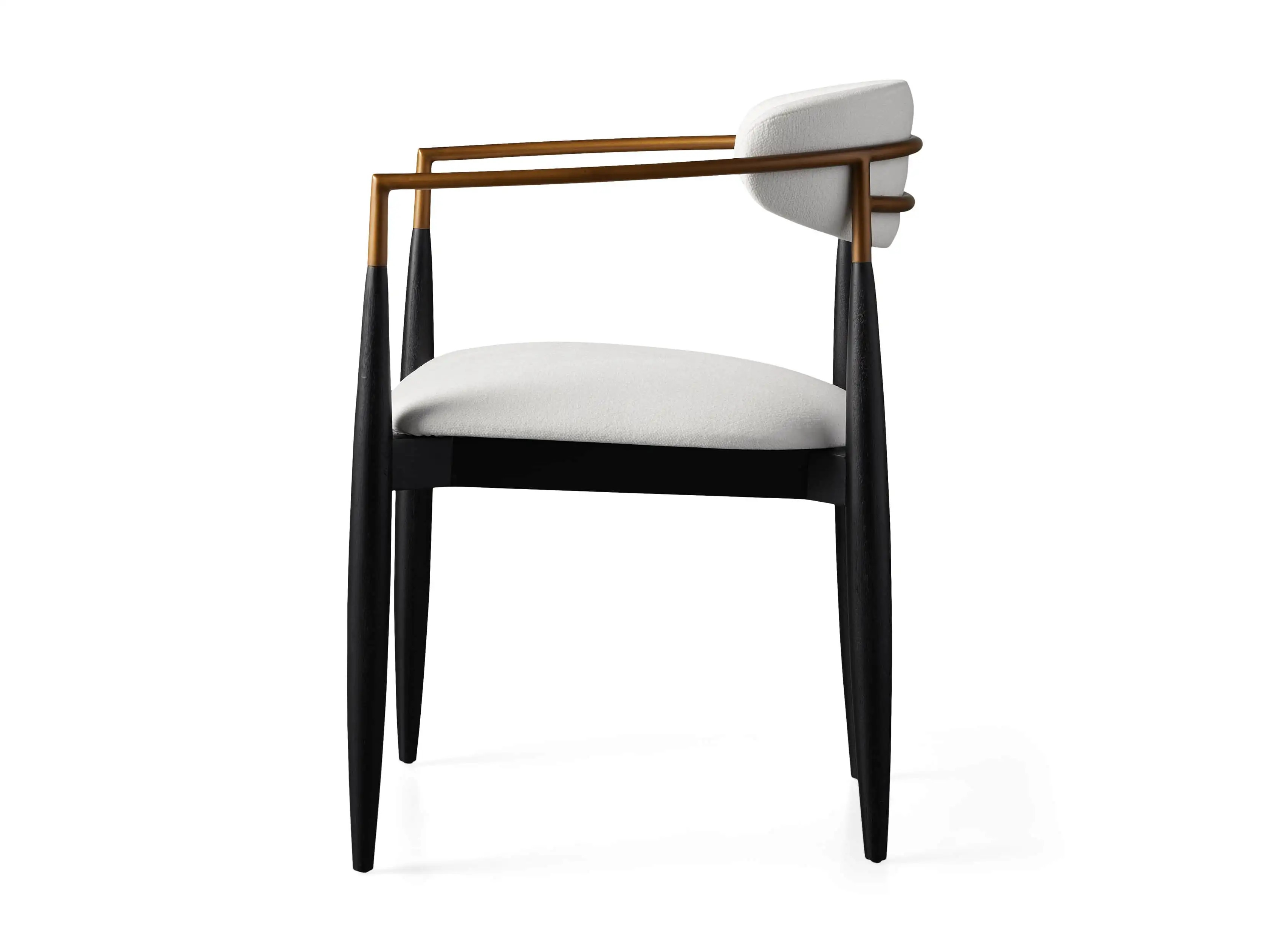 Jagger Dining Arm Chair in Black with Antique Brass | Arhaus