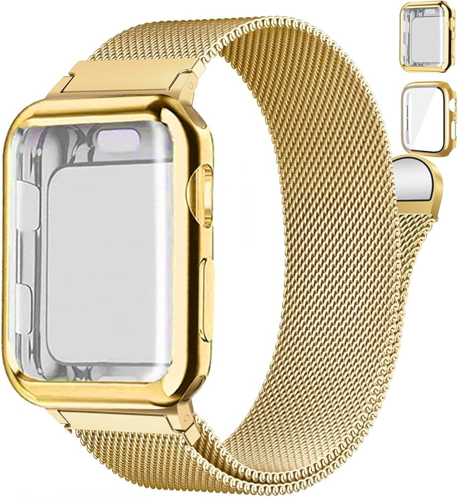 Magnetic Band and Case for Apple Watch Band 40mm 41mm 38mm 44mm 45mm 46mm 42mm Women/Men,Stainles... | Amazon (US)