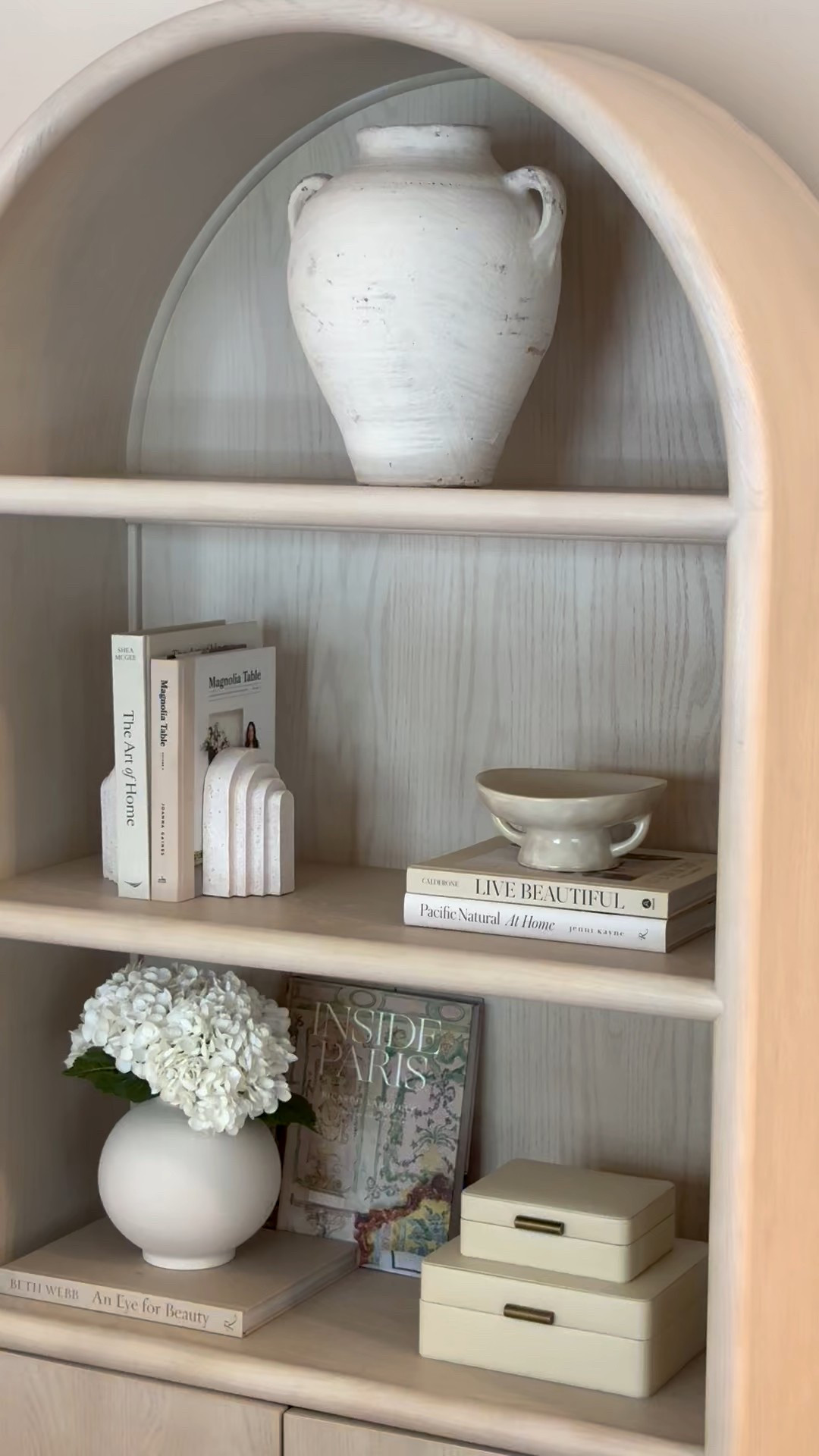 Arched cabinet decor and styling 🤍 love these finds for going into spring! 🫶🏼 

#LTKHome