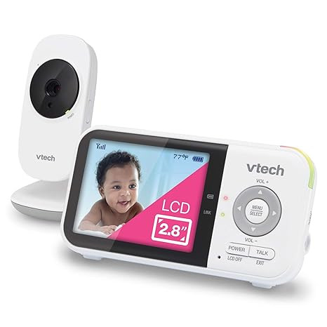 VTech VM819 Baby Monitor with Camera and Audio, 2.8” Screen Portable Baby Camera, Night Vision,... | Amazon (US)