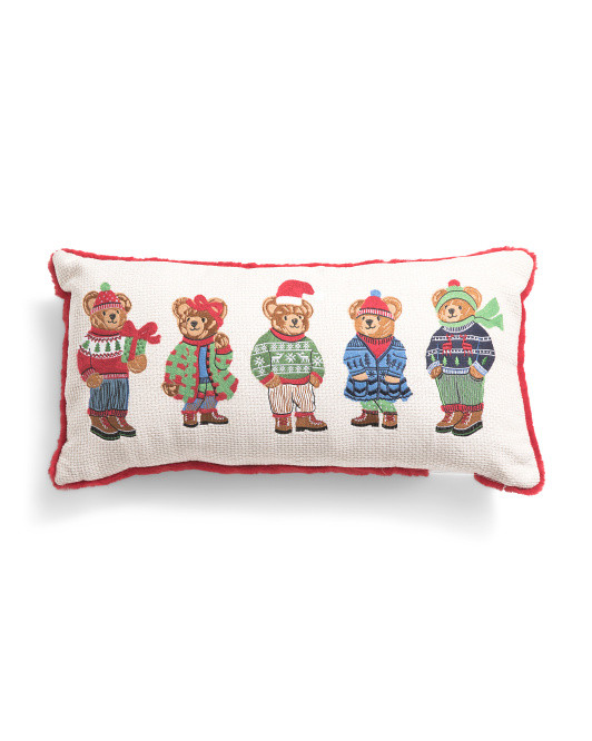 14x28 The Classic Christmas Teddy Decorative Pillow | TJ Maxx