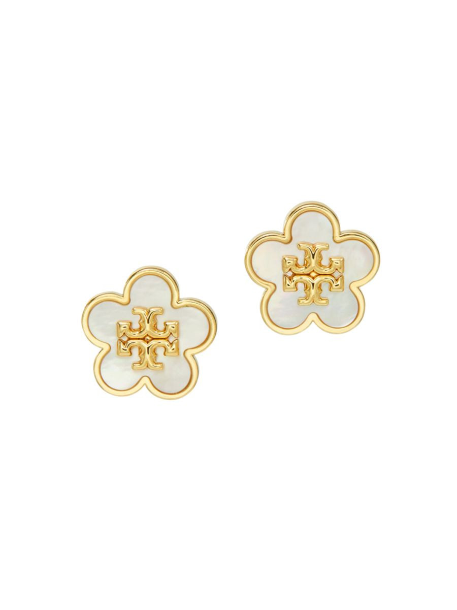 Kira 18K Gold-Plated & Mother-Of-Pearl Stud Earrings | Saks Fifth Avenue
