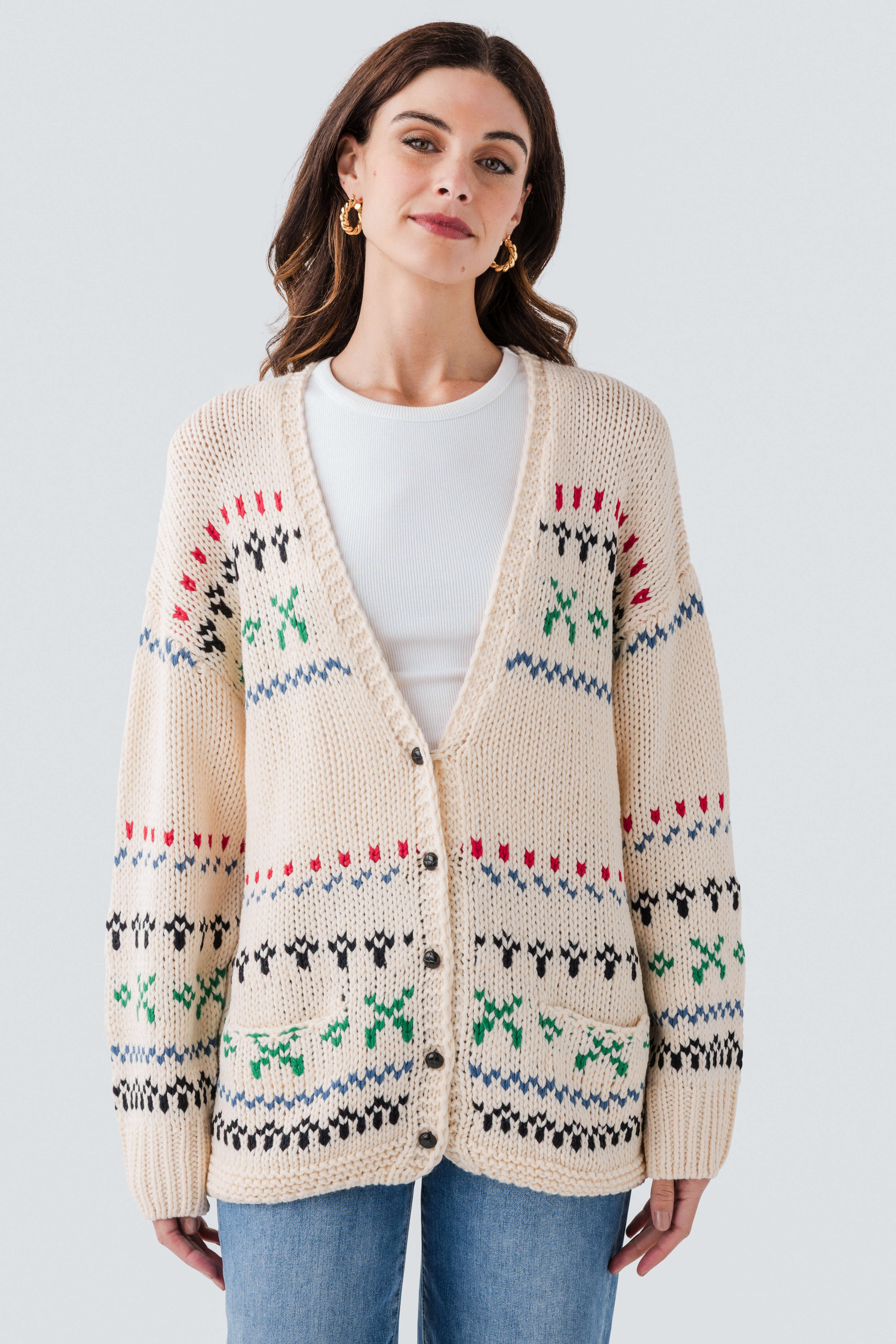 By Together Fair Isle Cardigan Sweater | Social Threads