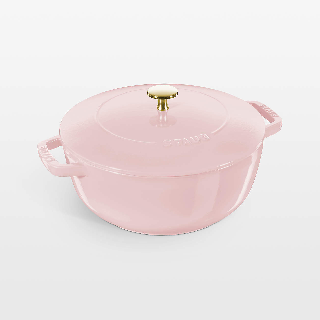 Staub Peony Pink Cast Iron 5-Qt. Essential French Oven + Reviews | Crate & Barrel | Crate & Barrel