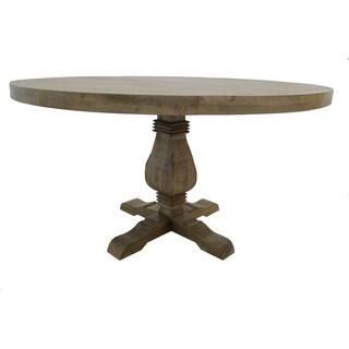 54 in. Wide Natural Wood Farmhouse style Round Dining Table-DTR - The Home Depot | The Home Depot