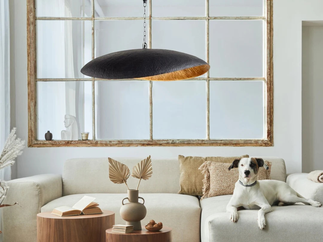 Black ceiling light, pendant light, Modern Leaf Shaped Pendant, suspension Light | Etsy (US)