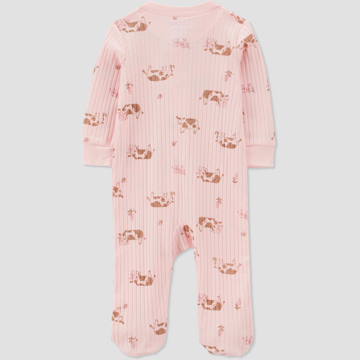 Carter's Just One You® Baby Girls' Cows Footed Pajama - Pink/Brown | Target