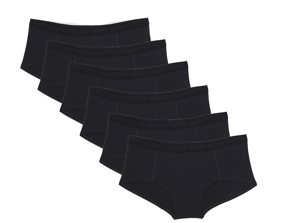 PACT Boyshorts 6-Pack Women's Underwear Black : XS, Elastane/Cotton | Zappos