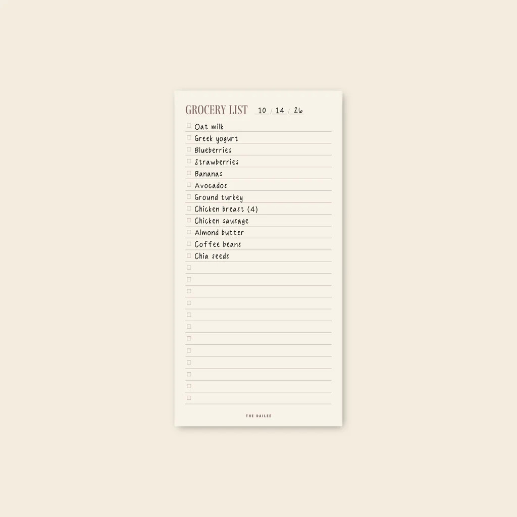 Fridge Grocery List | The Dailee