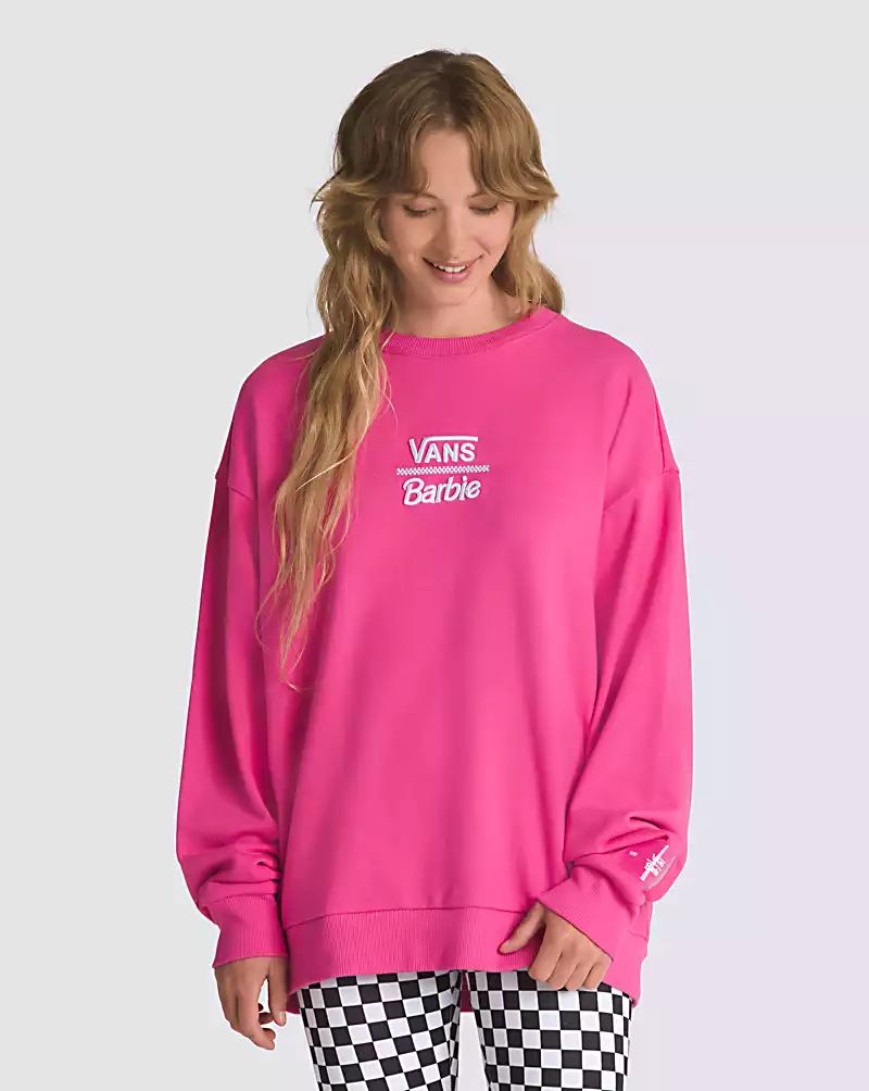 Vans X Barbie Rene Oversized Long Sleeve Crew Sweatshirt | Vans (US)