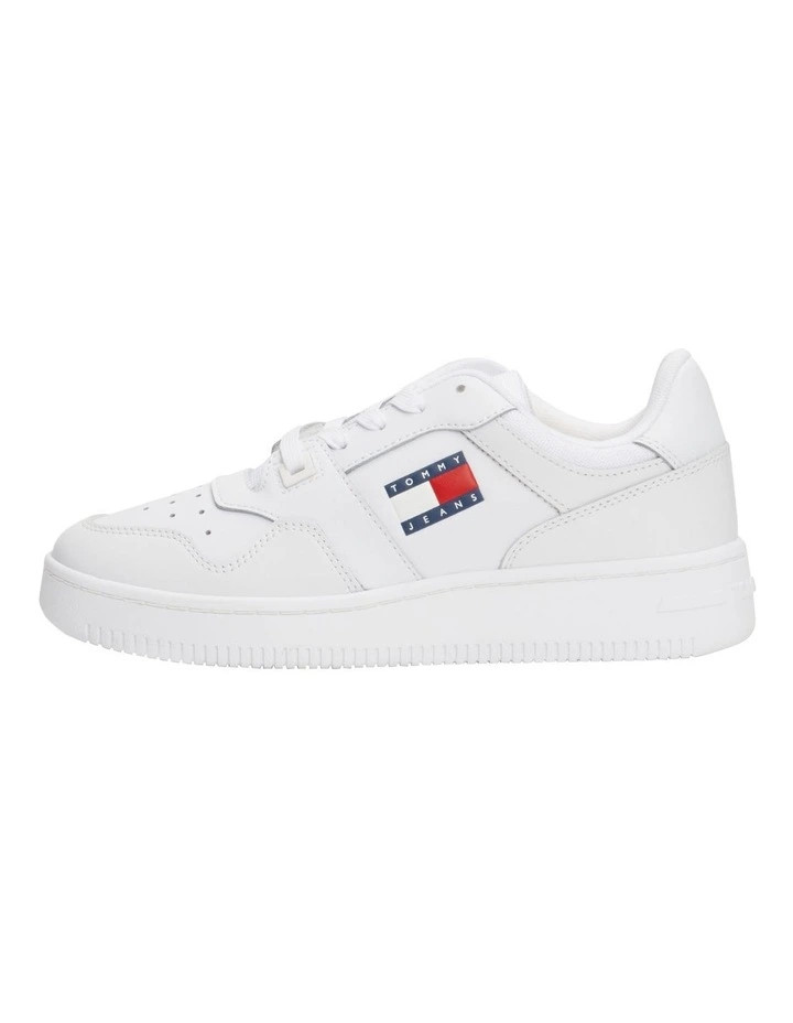 Retro Essential Leather Fine-Cleat Sneaker in White | Myer