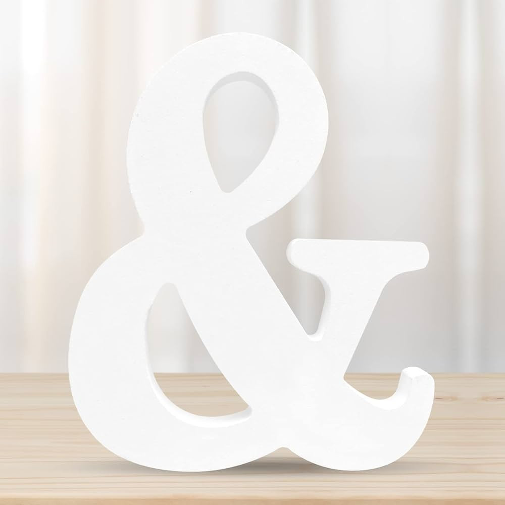 6 Inch 3D White Wooden Letters, Wooden Alphabet Wall Letter for Wall Decor Decorative - Wood Craf... | Amazon (US)