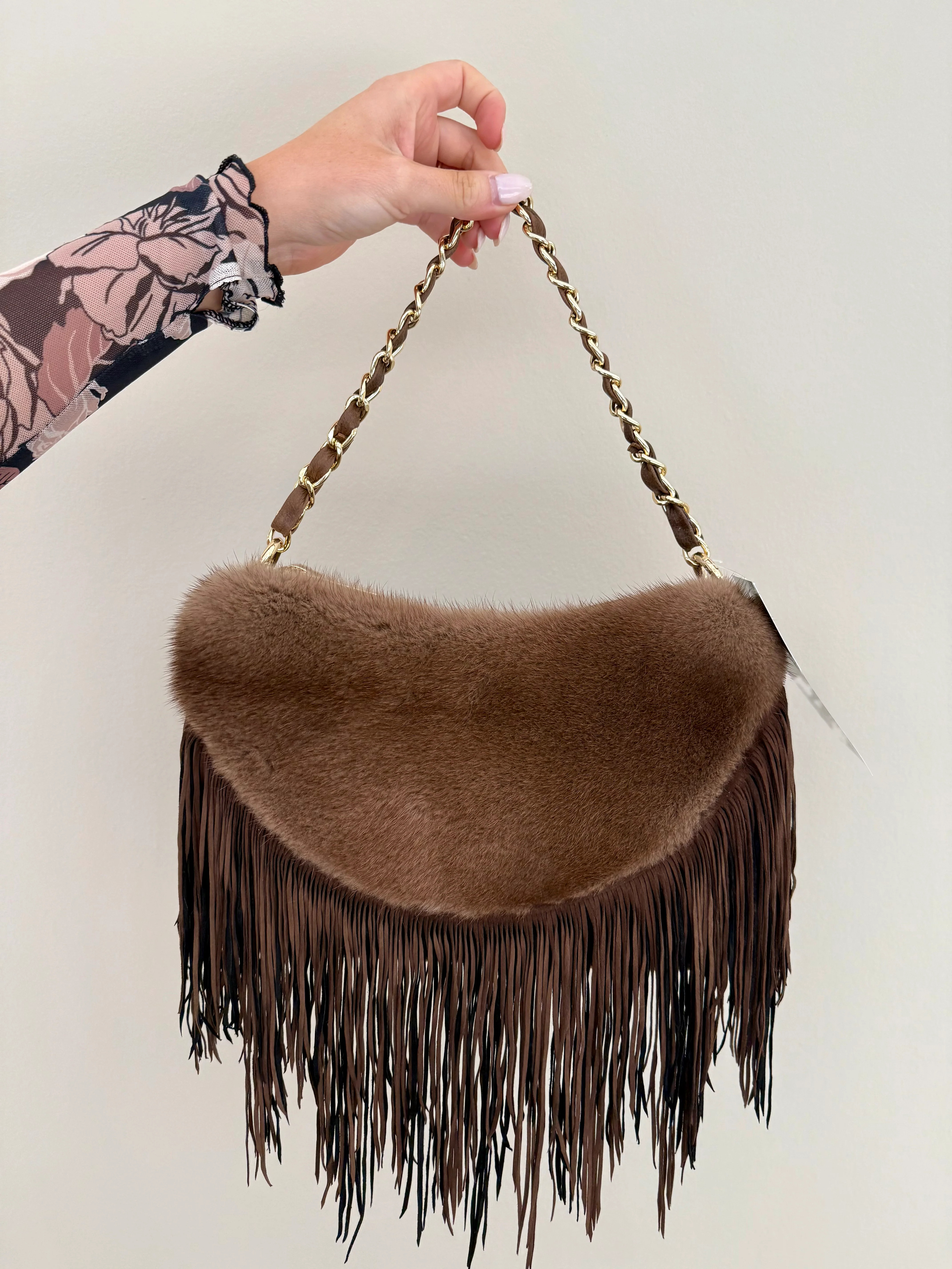 NEW!! Vintage Mink Fringe Purse in 3 Colors | Glitzy Bella