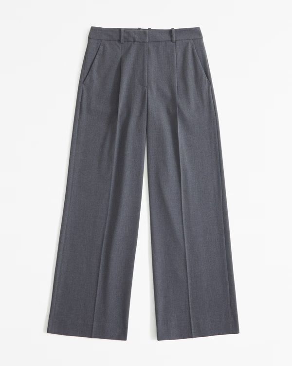 Mid Rise Tailored Wide Leg Pant | Abercrombie & Fitch (US)