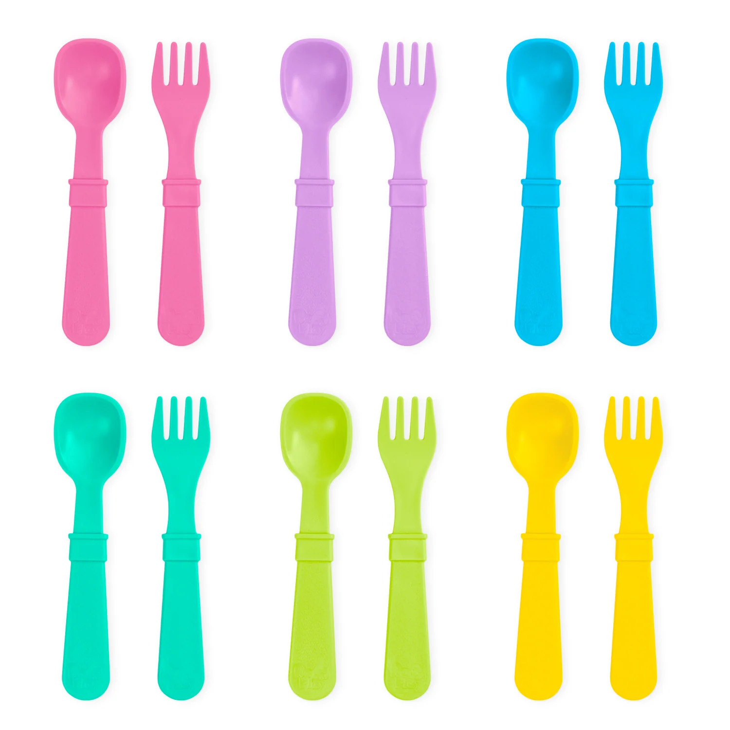 Re-Play Toddler Utensil Set | Family Tableware Made in the USA from Recycled Plastic | Re-Play