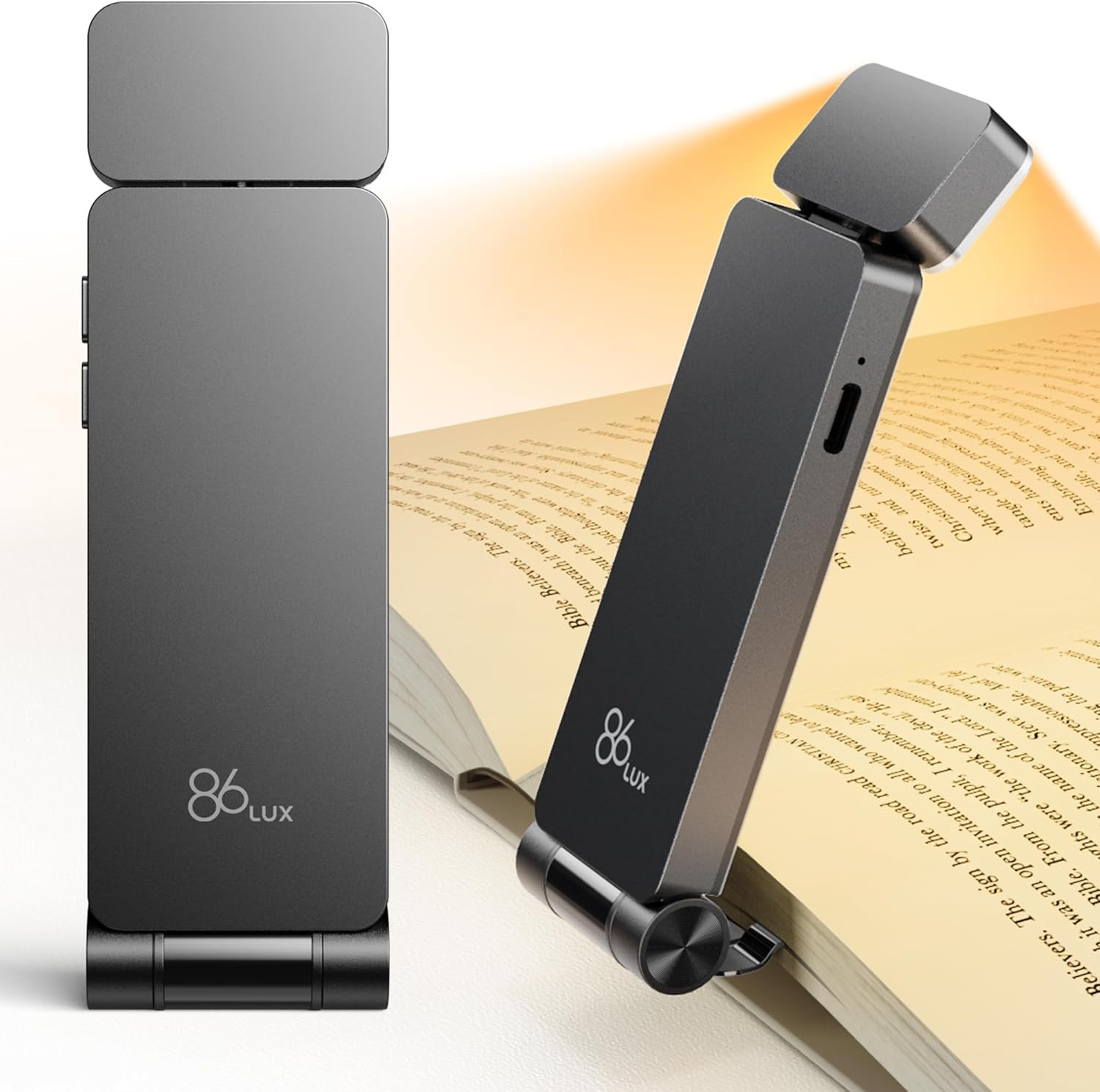 86lux Book Light, Rechargeable Reading Lights for Books in Bed, Ultralight Clip-on LED Bookmark L... | Amazon (US)