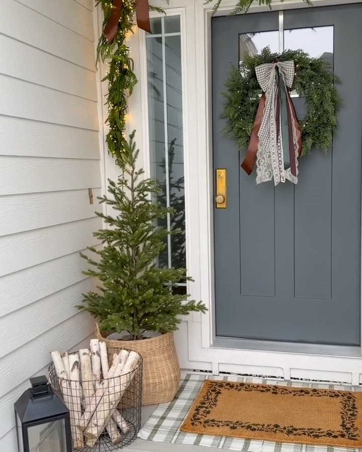 My holiday front porch! I love the mix of natural elements and beautifully textured textiles. So many of these pieces are on sale right now, too! My pre-lit trees are 50% off, these baskets are up to 30% off, my lanterns are included in the sale, and a few other pieces too! A mix of affordable and splurge worthy! 

#LTKCyberWeek #LTKSaleAlert #LTKHoliday