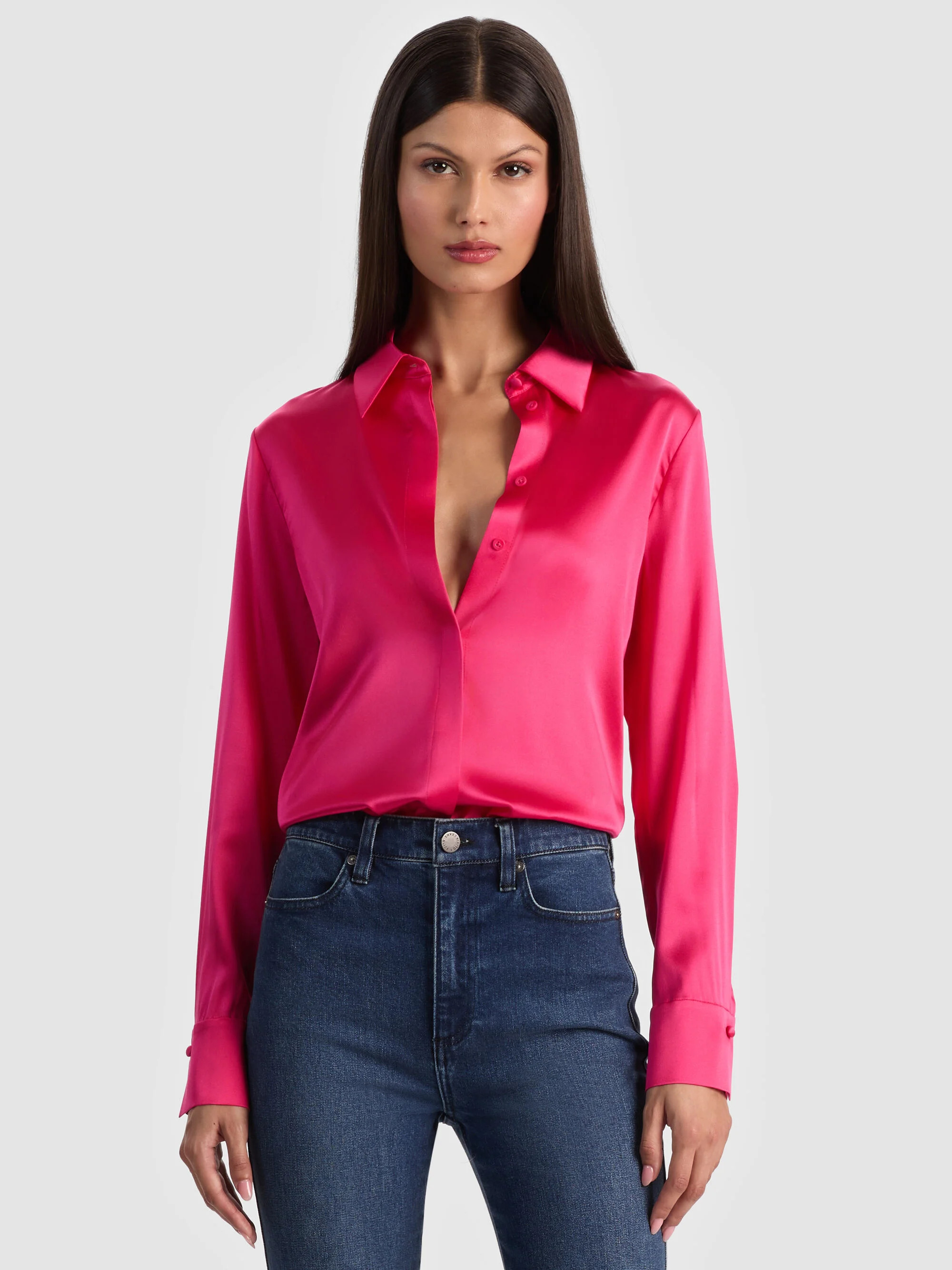 BRADY SILK BLOUSE | Alice + Olivia