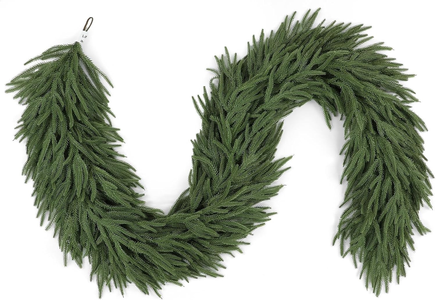 2PCS 9FT Christmas Norfolk Pine Garland, Real Touch Soft Mantel Decor | Amazon (US)