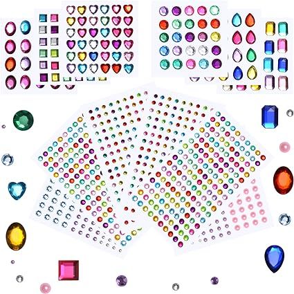 Rhinestone Stickers Self-Adhesive, 1141Pcs Gems for Crafts Bling Jewel Crystal Stickers for DIY C... | Amazon (US)