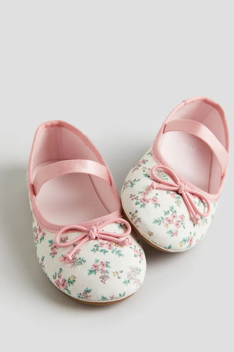 Floral-patterned Ballet Flats - White/floral - Kids | H&M US | H&M (US + CA)