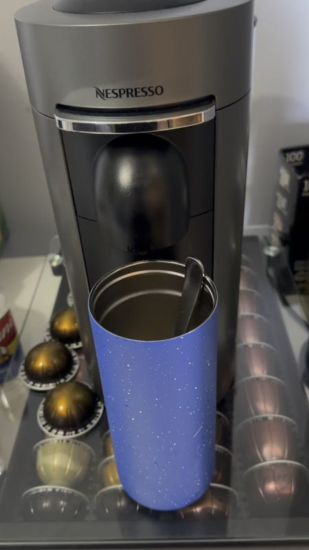 Nespresso coffe machine virtuo plus baby blue coffee mug Nespresso storage organizer from Amazon 

#LTKhome #LTKfamily #LTKGiftGuide