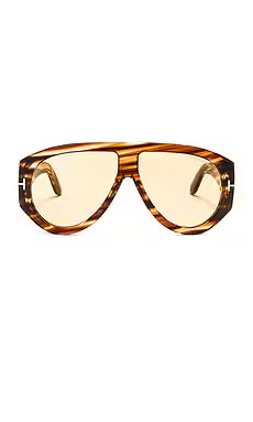 TOM FORD Bronson Sunglasses in Shiny Striped Havana from Revolve.com | Revolve Clothing (Global)