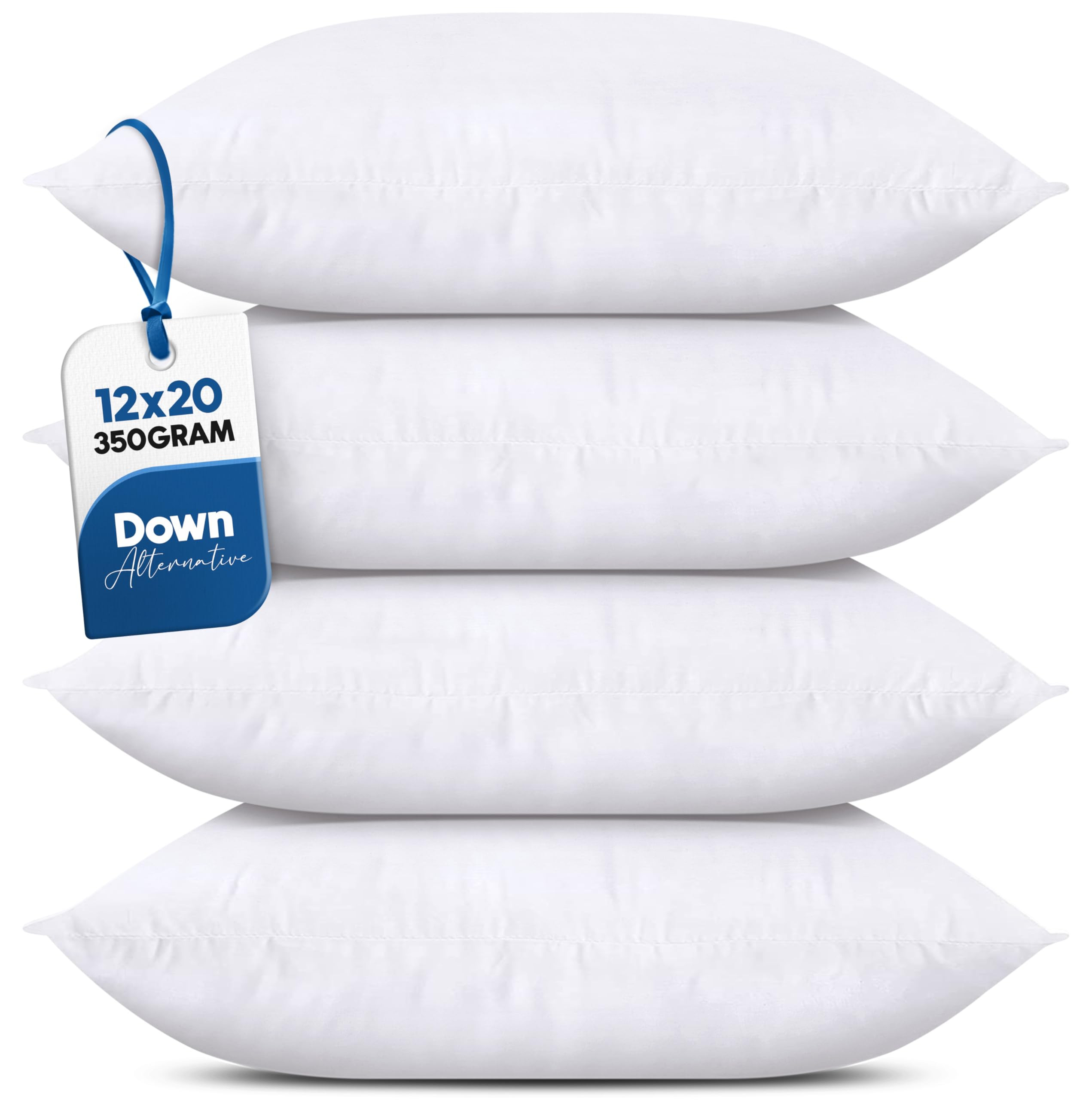 Utopia Bedding Throw Pillows (Set of 4, White), 12 x 20 Inches Pillows for Sofa, Bed and Couch De... | Amazon (US)