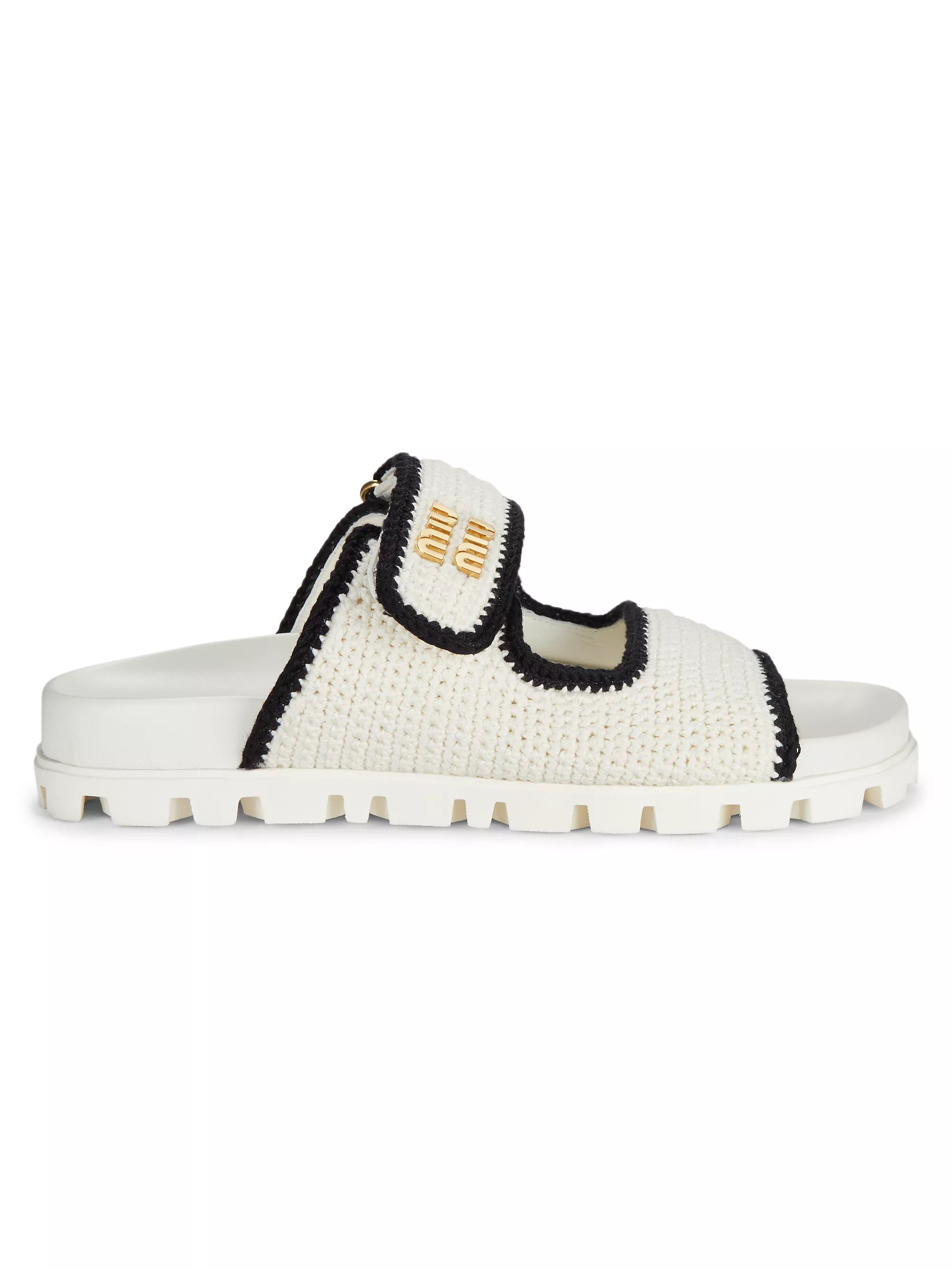 Logo Cotton Crochet Sandals | Saks Fifth Avenue