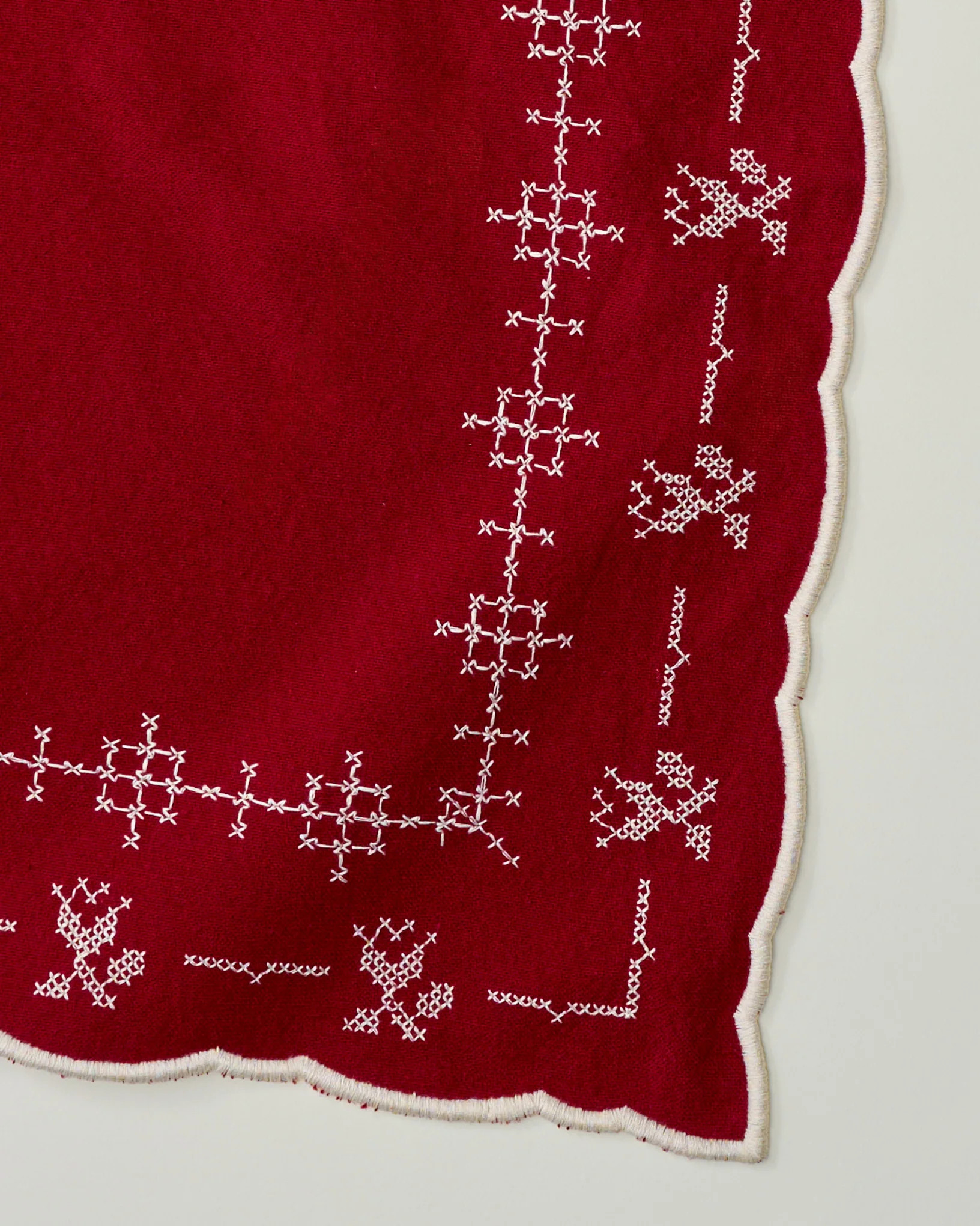 Cross Stitch Winter Tulip Napkin Set of Four | Magnolia