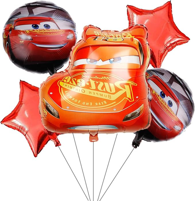 Cars Party Supplier 5PCS Cars Foil Balloons for Kids Birthday Baby Shower Cars Theme Party Decora... | Amazon (US)