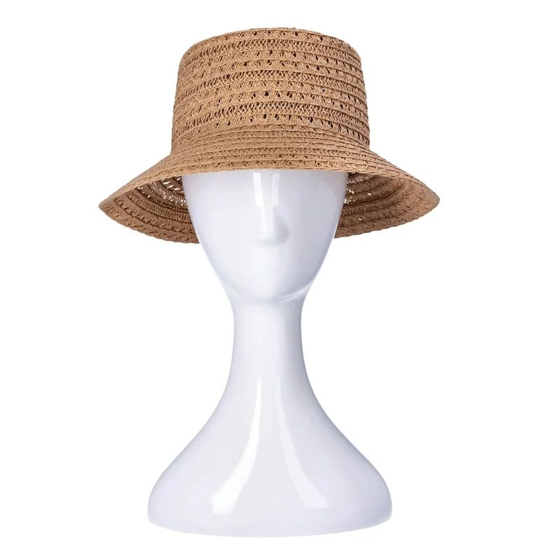 Time and Tru Women's Paper Bucket Hat, Natural - Walmart.com | Walmart (US)