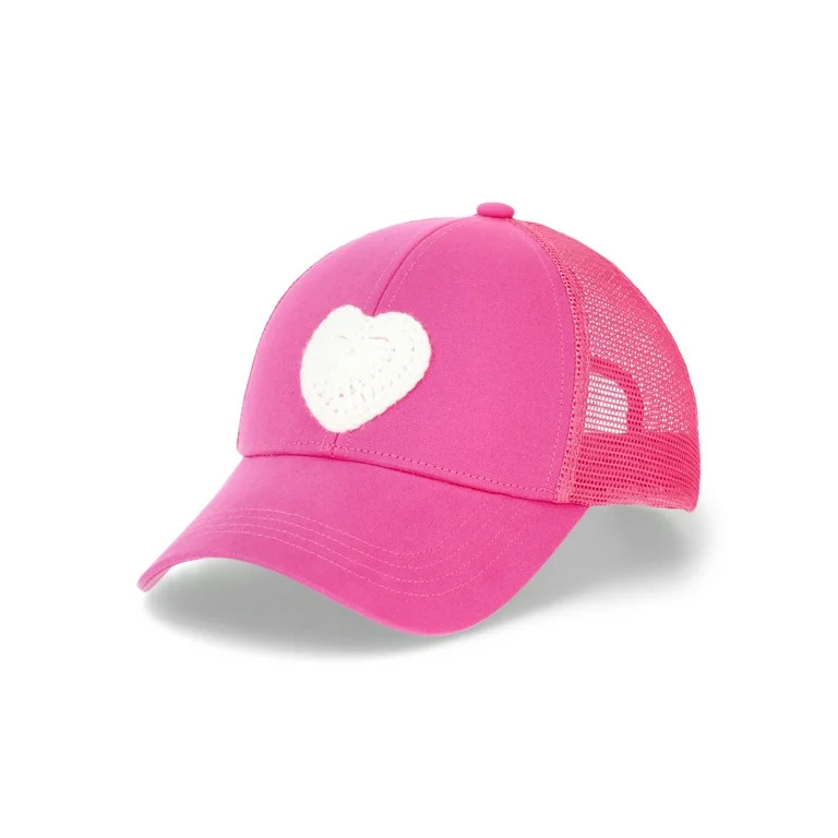 No Boundaries Pink Heart Trucker Hat, Women's | Walmart (US)