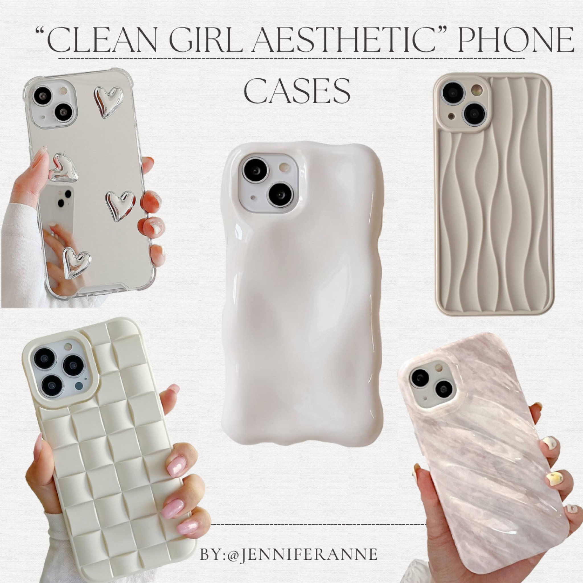 Clean girl aesthetic phone cases that will spruce up any fit. Enjoy! Xx 

#LTKfindsunder50 #LTKitbag #LTKstyletip