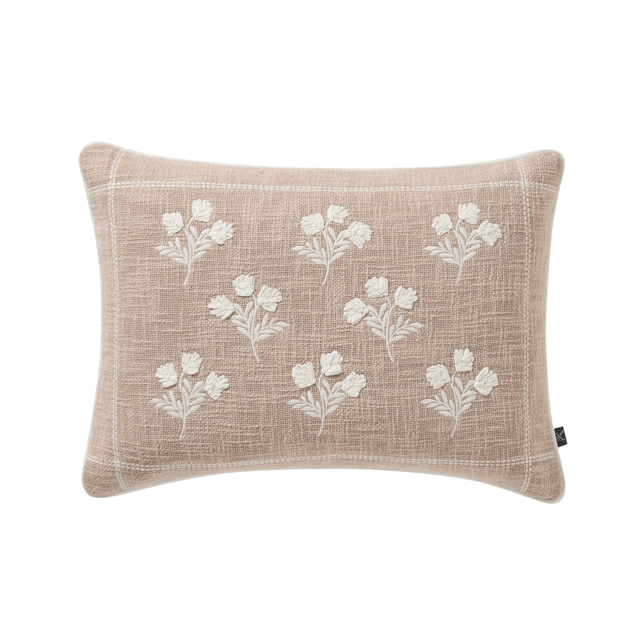 My Texas House 14" x 20" Ditsy Floral Taupe Reversible Cotton Decorative Pillow Cover | Walmart (US)