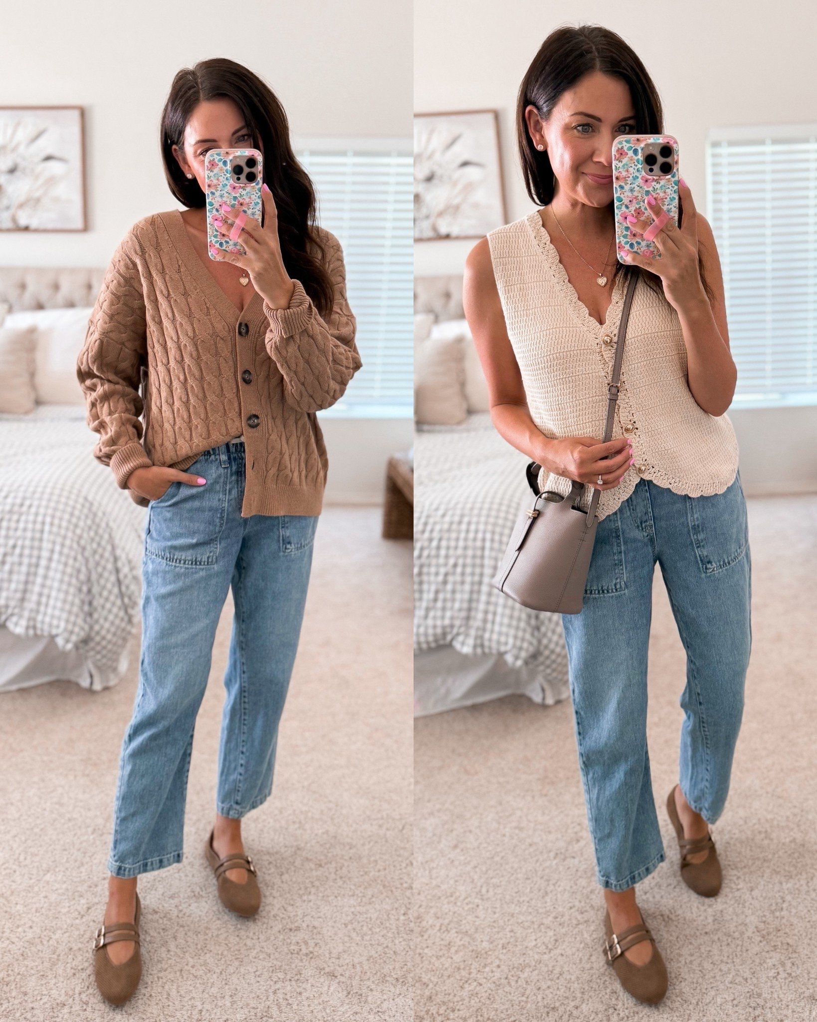 Pauline jeans 50% off plus an additional 15% off making them only $29! Wearing an extra small
•small cardigan
•medium sweater tank
•flats run narrow, go up if you have a wide foot

#LTKSaleAlert #LTKSeasonal #LTKFindsUnder50