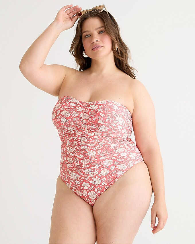 Ruched sweetheart one-piece in tossed floral | J. Crew US