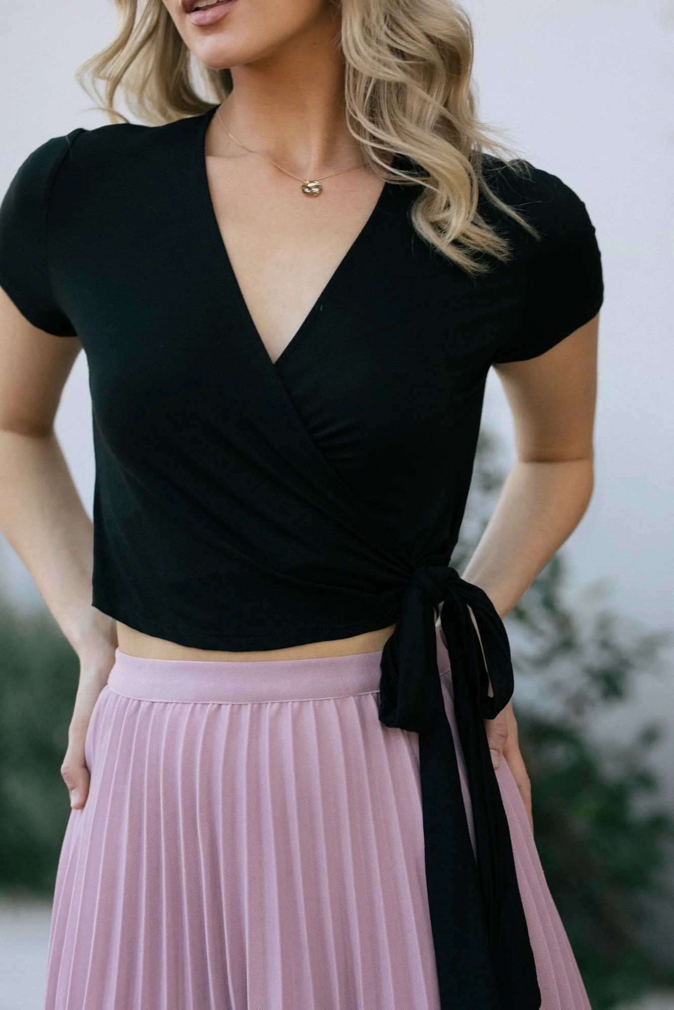 Michelle Cropped Wrap Top | Morning Lavender