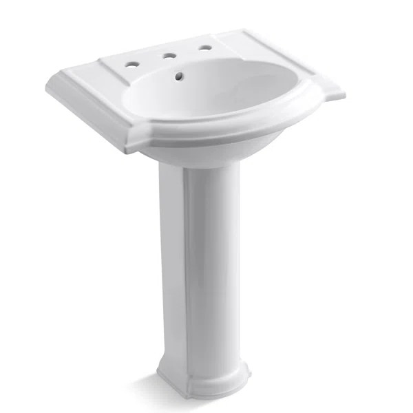 Devonshire Ceramic 25" Pedestal Bathroom Sink with Overflow | Wayfair North America