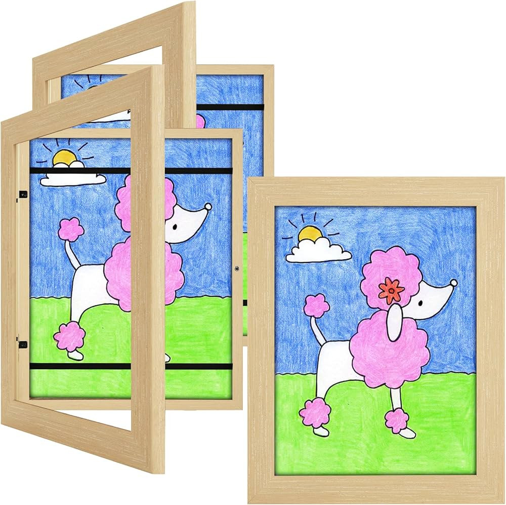 3 Pack 8.5x11 Kids Art Frames Natural, Kids Artwork Frames Changeable Child Artwork Picture Displ... | Amazon (US)