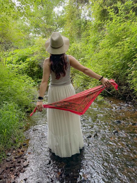 Summer stream walking. Love this Amazon skirt I’ve had for years. 

#LTKSeasonal #LTKFindsUnder50 #LTKOver40