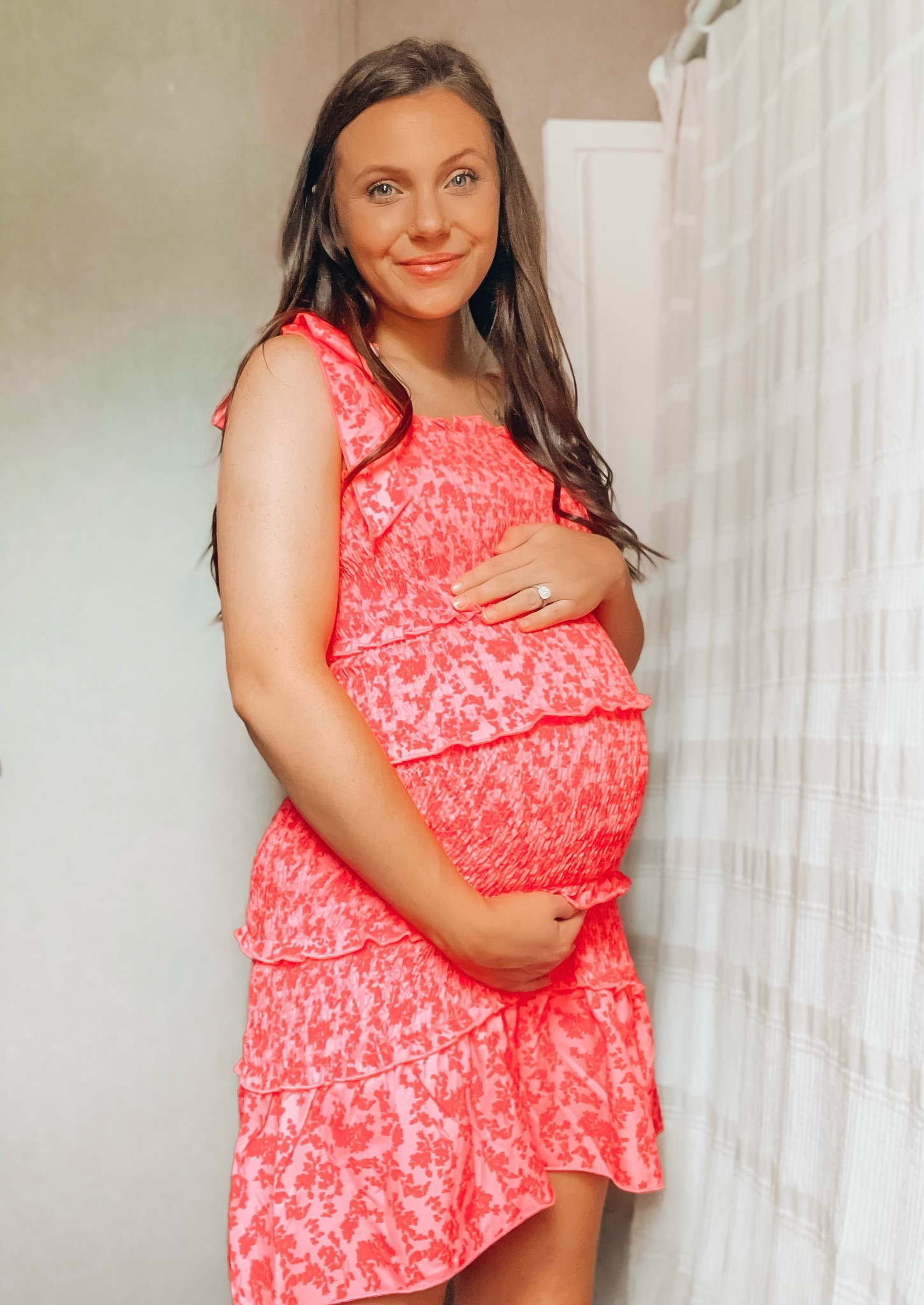 Beautiful summer dress for all the ladies!!! Not maternity but so stretchy that you can wear preggo comfy and cute and after the bump is gone too!!🩷 

Pink dress bump style fashion 
Women’s summer sundress 

#LTKunder50 #LTKbaby #LTKbump