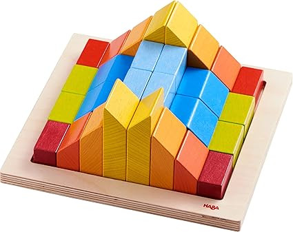 HABA 3D Arranging Game Creative Stones with 28 Wooden Blocks and 15 Double Sided Template Cards w... | Amazon (US)