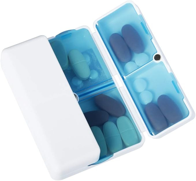 Magnetic Foldable Pill Box Case (1 Pack), Opret 7 Compartments Portable Pill Organizer for Travel... | Amazon (US)