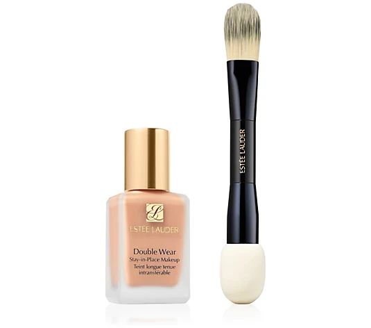 Estee Lauder Double Wear Foundation with Dual-Ended Brush | QVC