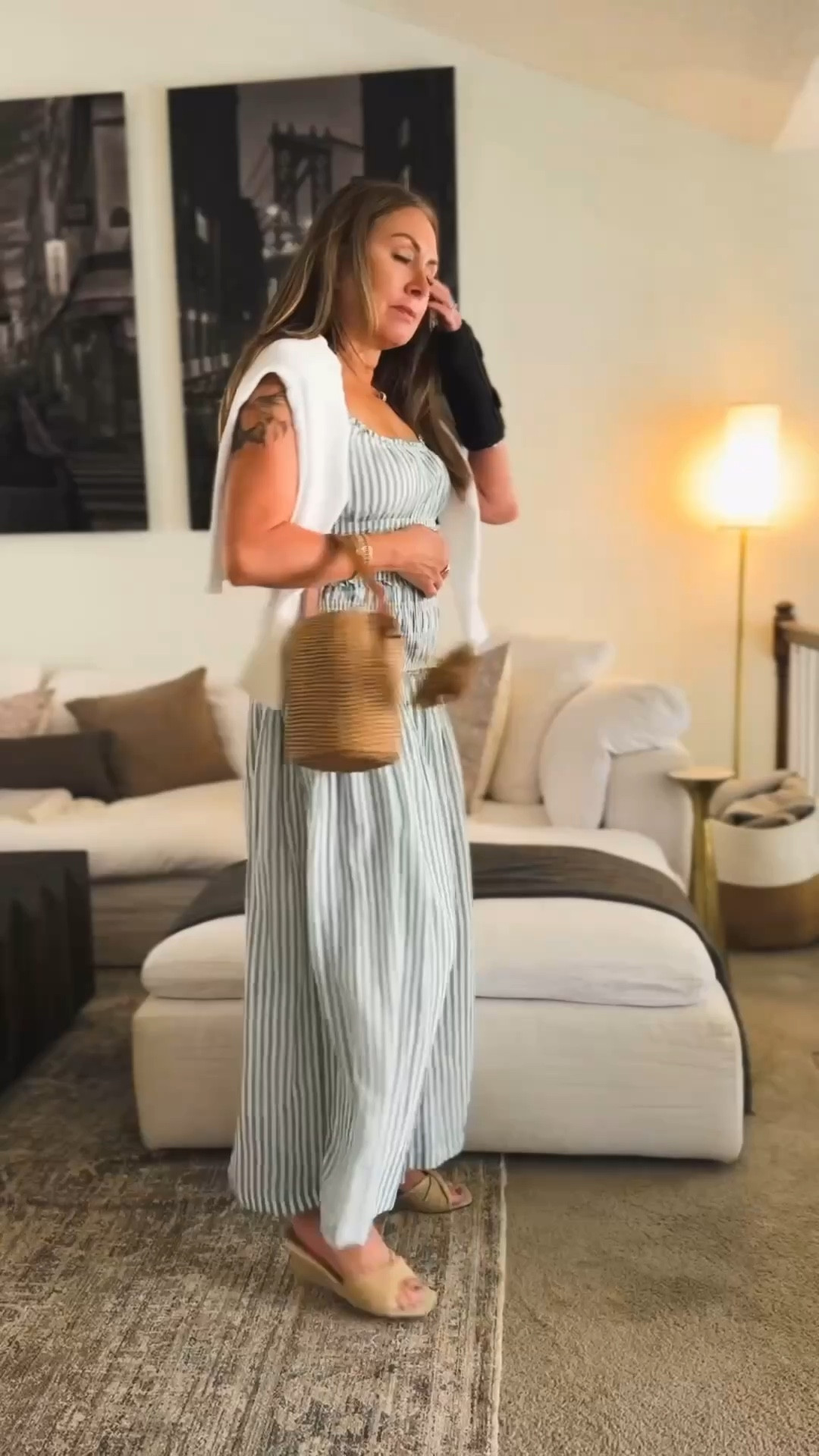 Neutral, feminine, and easy to wear 🤍
Loving this striped Abercrombie midi dress styled with a soft J.Crew Factory sweater. Paired it with woven Target accessories for the perfect everyday summer look.

Amie Pagan, summer style, resort wear 

#LTKTravel #LTKootd