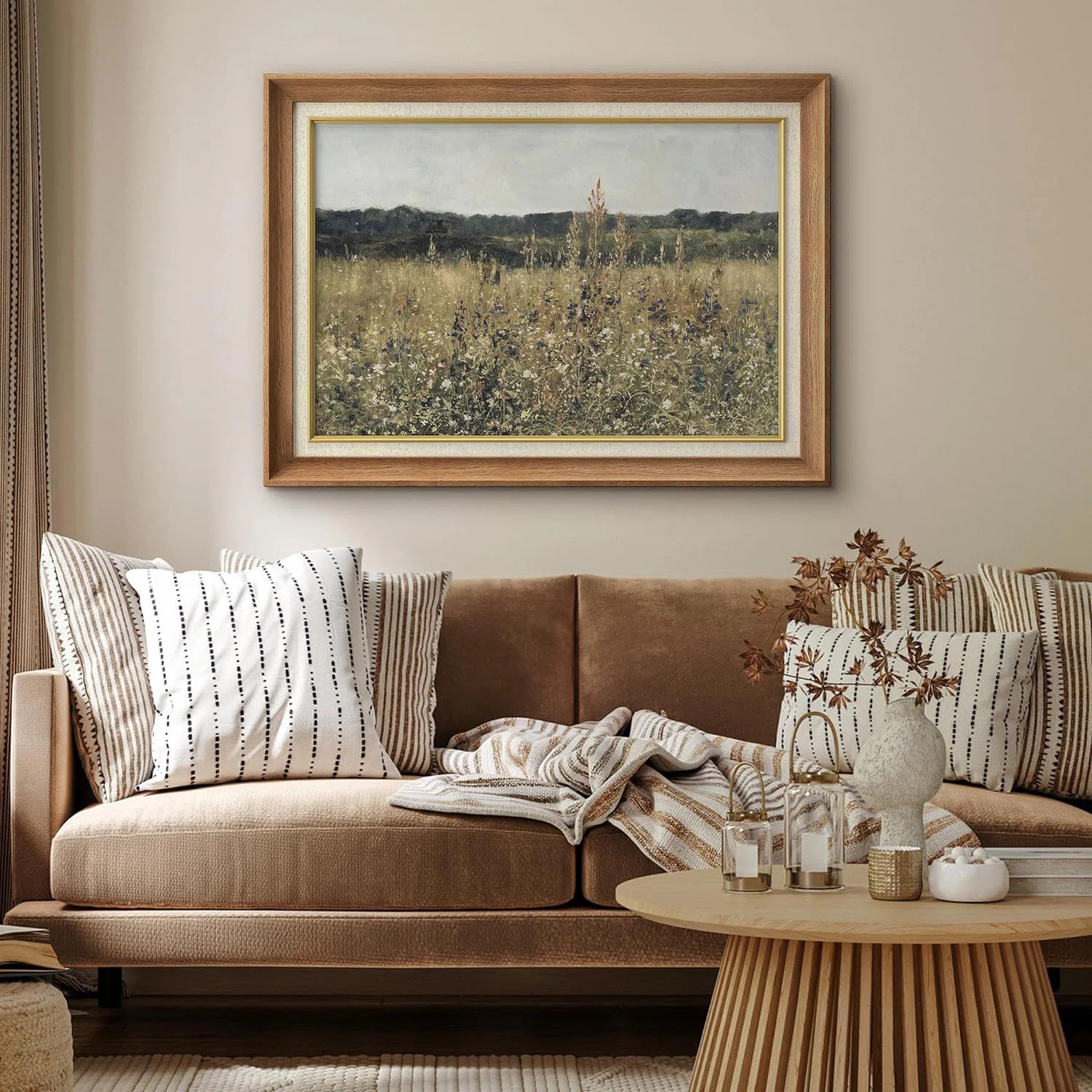 Rustic Countryside " IDEA4WALL Premium Framed Wall Art Rustic Wildflower Country Landscape Nature... | Wayfair North America