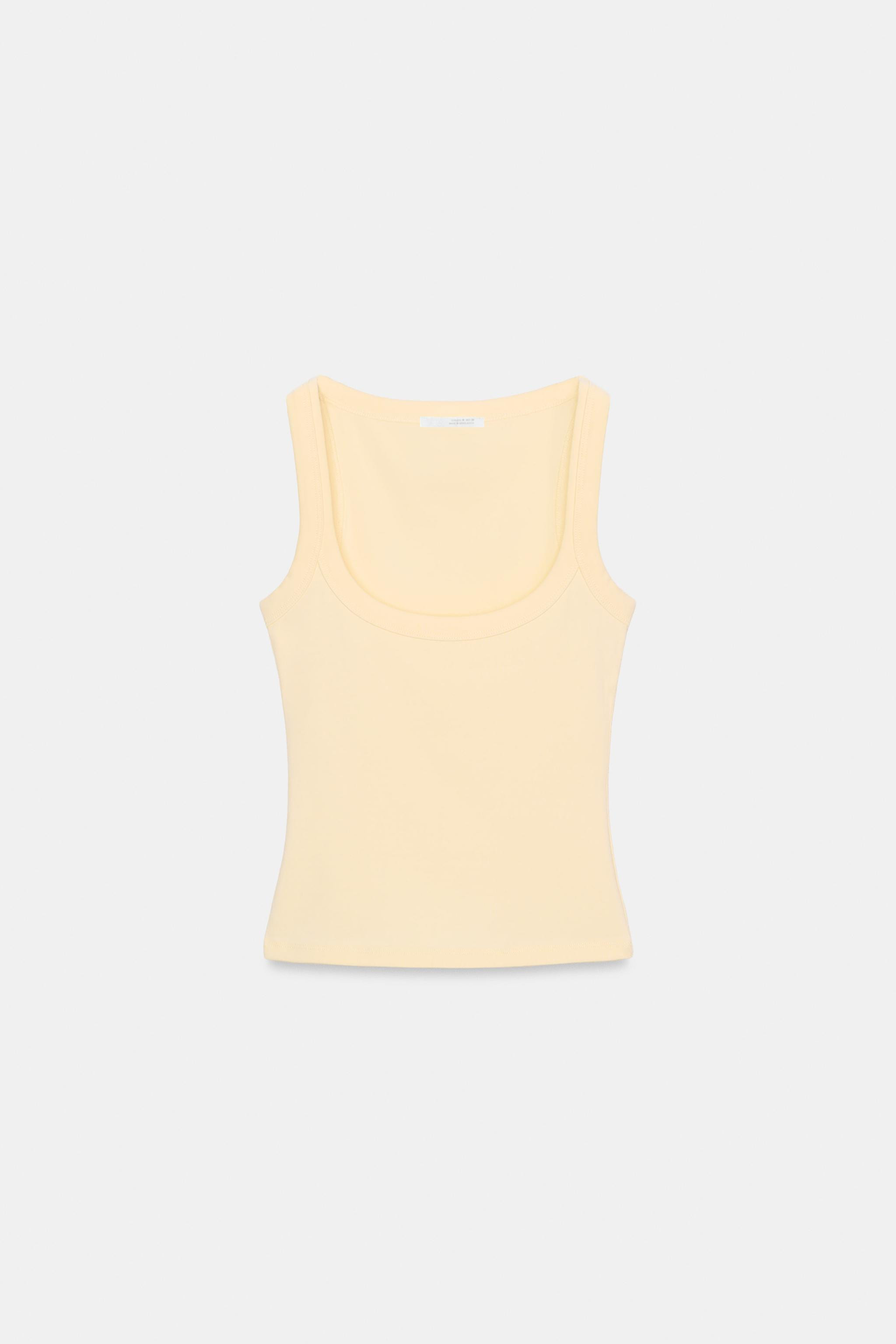 COTTON SLEEVELESS T-SHIRT | Zara US
