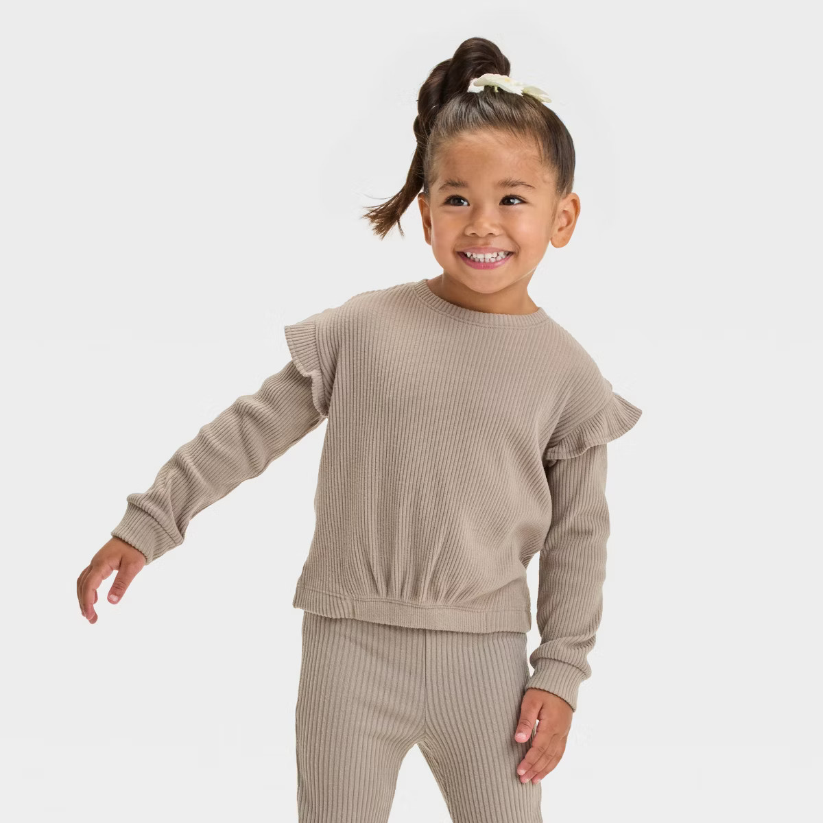 Toddler Girls' Long Sleeve Cozy Rib T-Shirt - Cat & Jack™ | Target