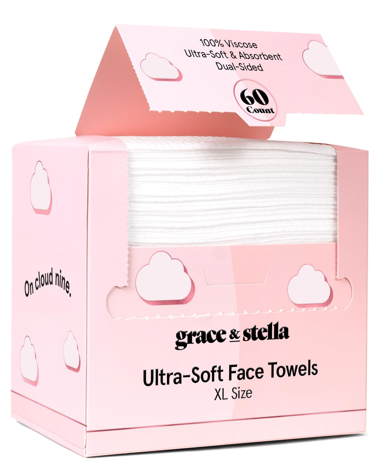 grace & stella Face Towels Disposable - Travel Essentials - Ultra-Soft & Absorbent Face Wipes Tow... | Amazon (US)